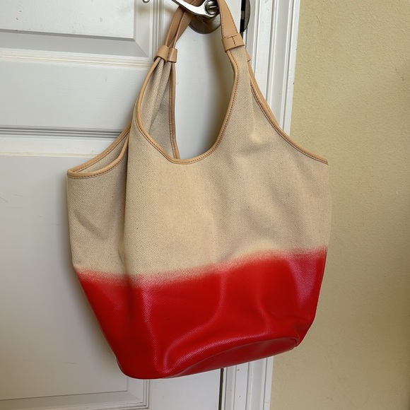 Tory Burch canvas tote bag. - Picture 2 of 7